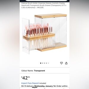 Acrylic and Bamboo Makeup Brush Holder